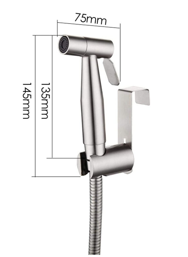 SKY-TOUCH Toilet Bidet Spray Gun Handheld Self-Cleaning Shattaf Kit for Washroom and Bathroom Toilet Water Sprayer Silver  - Image 3