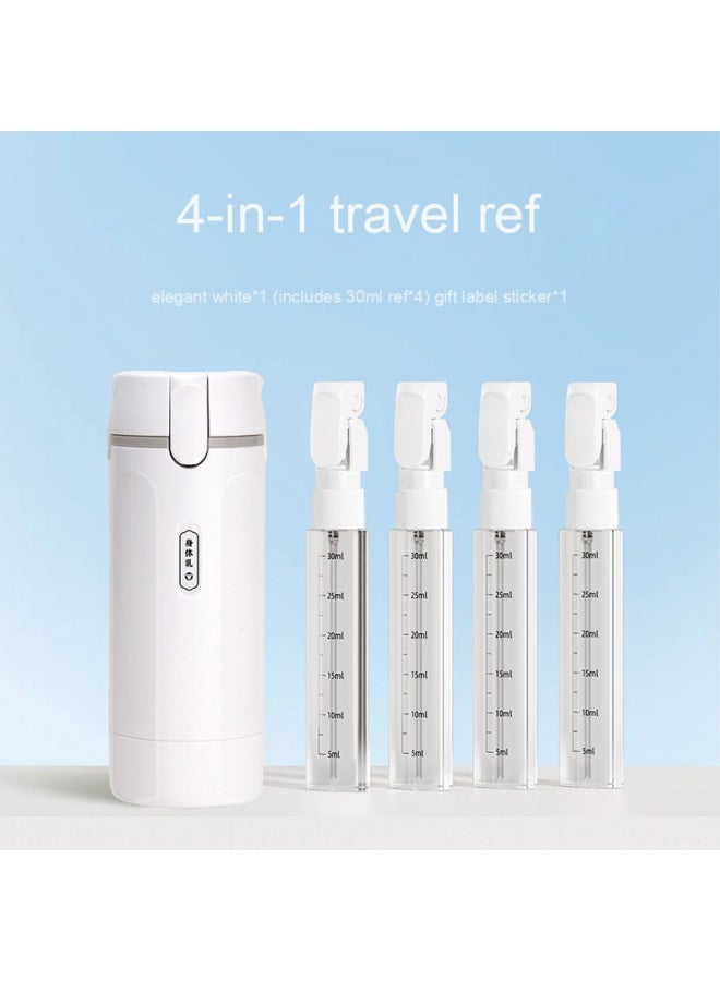 Travel-sized portable cosmetic set, shampoo, body wash, makeup remover oil, toothbrushing travel bottles, leak-proof