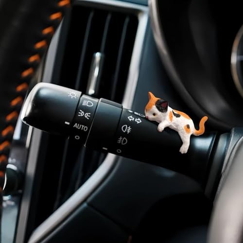 Kiofs Cat Car Interior Accessories Dashboard Decorations, Set of 5 Cute Car Dash Decor Rearview Mirror Ornament for Women Girl - Image 4