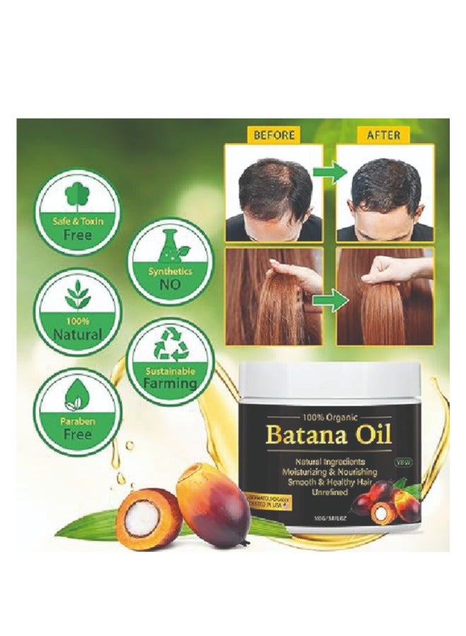 YBW Natural Raw Batana Oil for Hair Growth Prevent Hair Loss, Eliminates Split Ends for Men & Women 100g - Image 4