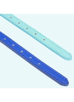 PUPTECK PUPTECK 2 PCS Soft Leather Cat Kitten Collar with Bells Adjustable for Girl Boy Cats Puppy - Pale Turquoise, Navy Blue  - Image 4