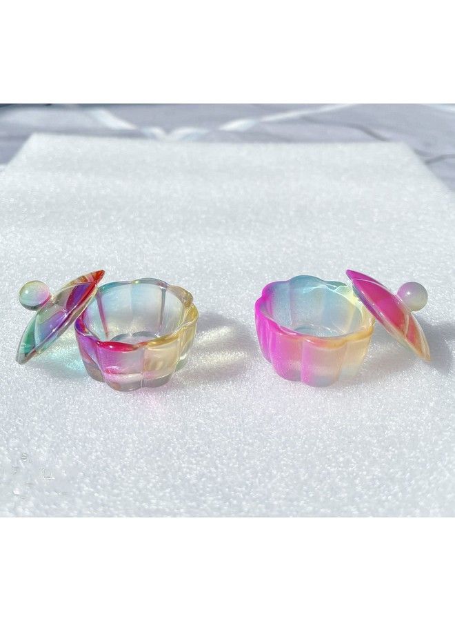 GBSTORE 2 Pcs Glass Crystal Dappen Dish Cup With Lid Nail Art Acrylic Liquid Powder Glassware Bowl Nail Art Accessories - Image 5