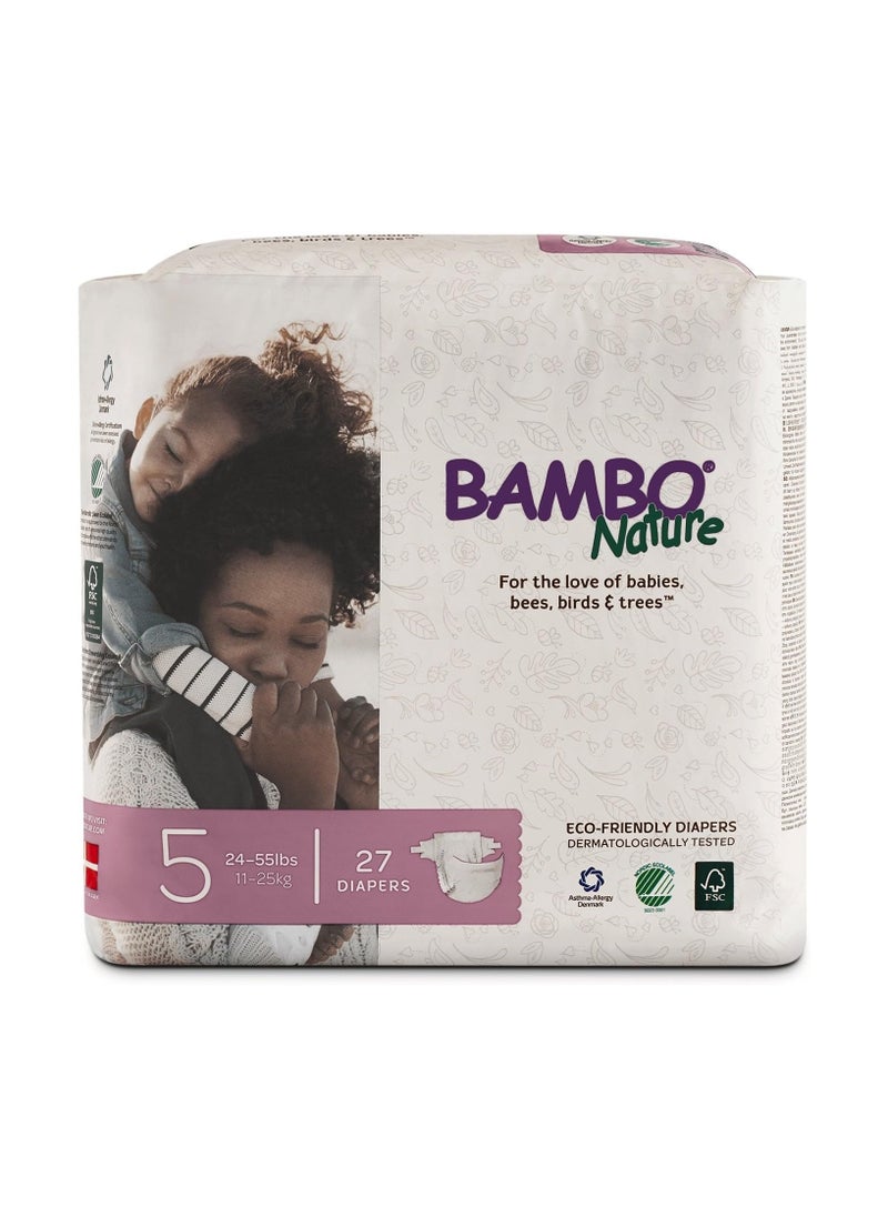 BAMBO NATURE Bambo Nature Eco-Friendly Diapers, Size 5, 12-22 kg (27 diapers) 