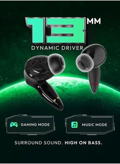 Number Super Buds Pro GT9 Environment Noise Cancelling Gaming TWS Bluetooth Headset  (Commando Black, True Wireless)  - Image 3