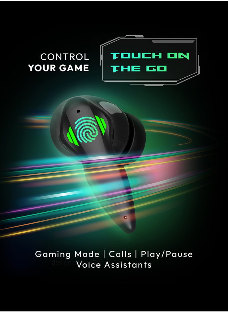 Number - Super Buds Pro GT9 Environment Noise Cancelling Gaming TWS Bluetooth Headset  (Commando Black, True Wireless) - Image 1