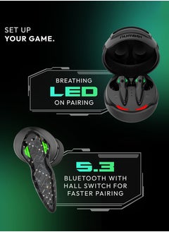 Number Super Buds Pro GT9 Environment Noise Cancelling Gaming TWS Bluetooth Headset  (Commando Black, True Wireless)  - Image 2