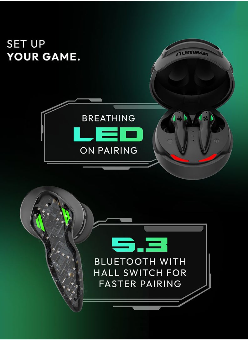 Number - Super Buds Pro GT9 Environment Noise Cancelling Gaming TWS Bluetooth Headset  (Commando Black, True Wireless) - Image 1