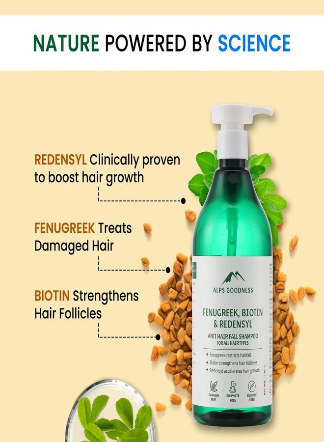 Alps Goodness Fenugreek, Biotin & Redensyl Anti Hairfall Shampoo for All Hair Types (500 ml) | Sulphate Free, Silicone Free, Paraben Free | Gentle & Mild Cleansing Shampoo| Vegan | Hairfall Control Shampoo - Image 5
