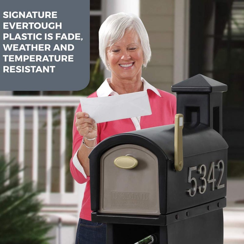 Step2 Mailmaster Hudson Mailbox, Magnetic Door, Large Newspaper Holder, Heavy-Duty, Weather Resistant, Post Mounting Hardware Kit Included, Black - Image 4