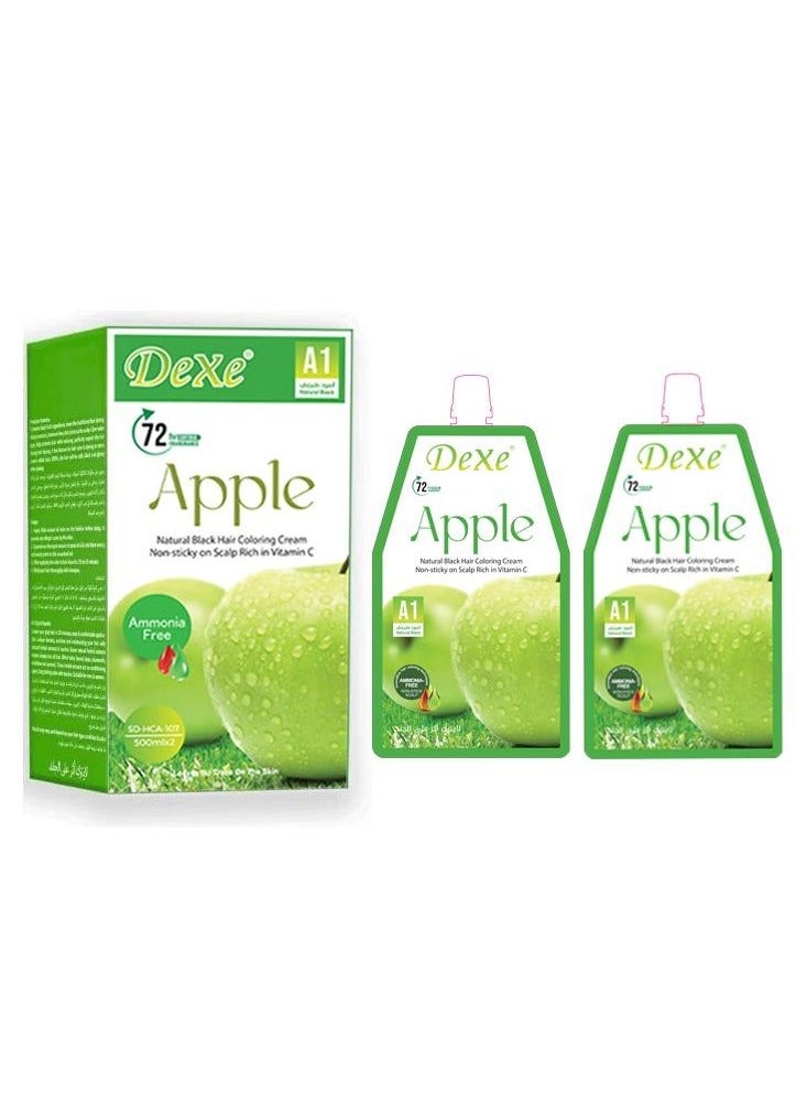 Dexe Apple Black Coloring Cream Non Sticky on Scalp Rich 500ml*2 - Image 1