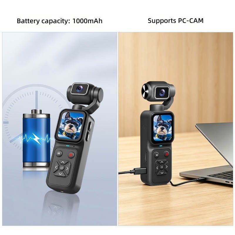 HJW 4K Pocket Gimbal Camera with 180° Flip Screen, Handheld Vlogging Camera with 3-Axis Stabilization, Compact Video Camera for YouTube, Travel & Outdoor - Image 3