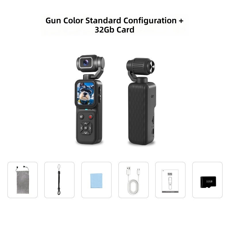 HJW 4K Pocket Gimbal Camera with 180° Flip Screen, Handheld Vlogging Camera with 3-Axis Stabilization, Compact Video Camera for YouTube, Travel & Outdoor - Image 1
