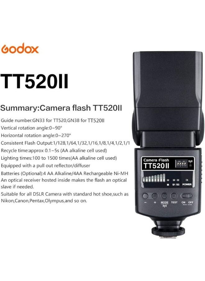 Godox Godox TT520II Universal Camera Flash Speedlite + Wireless Trigger | GN33, 5600K, Fast Recycle | Compatible with Canon, Nikon, Sony & All DSLR Cameras | Professional Godox Flash for Photography & Studio Use  - Image 4