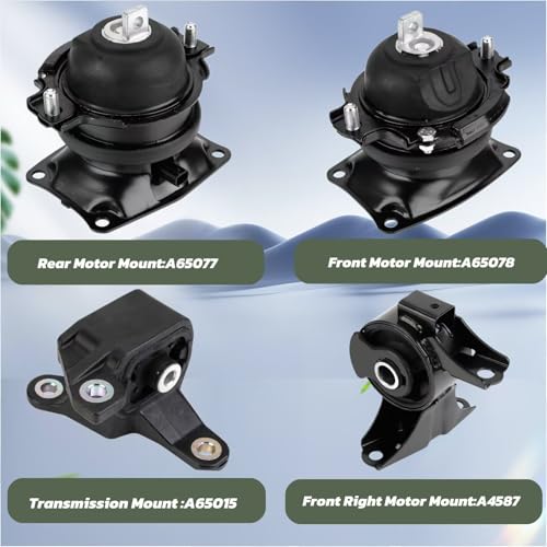 Ricmjend 4PCS Engine Transmission Motor Mount Compatible with 2009-2015 Honda Pilot 3.5L Replaces # A65078 A4587 A65077 A65015 - Image 2