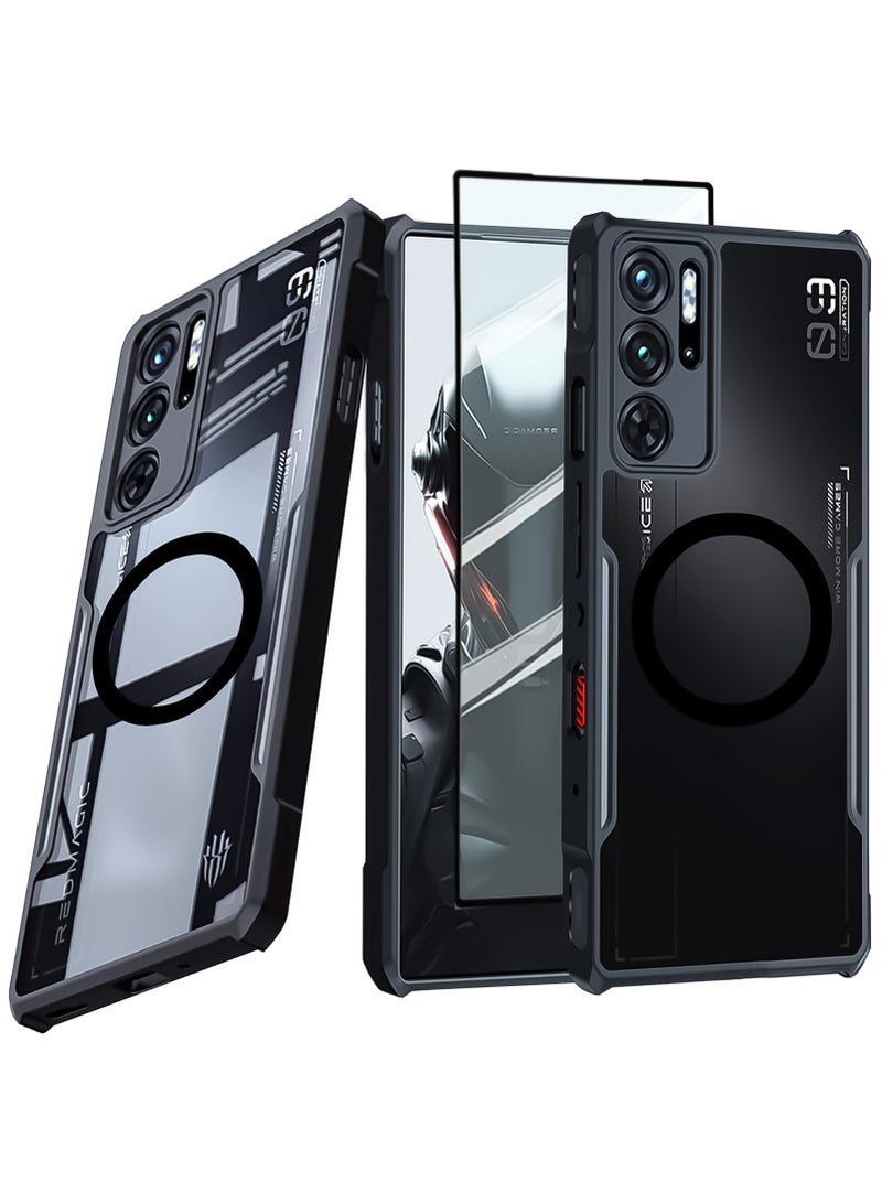 إكسوند لـ ZTE Nubia Red Magic 9S Pro غطاء / 9S Pro+ / 9 Pro غطاء / 9 Pro+ غطاء مغناطيسي مع حامي شاشة، غطاء خلفي مقاوم للصدمات مصنوع من TPU، غطاء واقي شفاف غير لامع. - Image 1