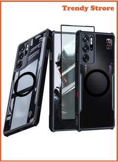 ماركة غير محددة لـ ZTE Nubia Red Magic 9S Pro غطاء / 9S Pro+ / 9 Pro غطاء / 9 Pro+ غطاء مغناطيسي مع حامي شاشة، غطاء خلفي مقاوم للصدمات مصنوع من TPU، غطاء واقي شفاف غير لامع.  - Image 1
