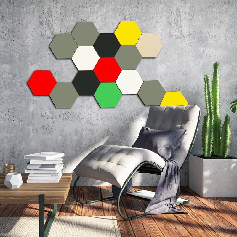 AWIZOM 120 Pcs Unfinished Wood Hexagon Pieces 15 Thick Wooden Hexagon Cutouts Blank Wood Hexagon Slices Wooden Chips Embellishments for DIY Crafts Painting Board Games Holiday Home Wall Decor2x17 Inch - Image 5