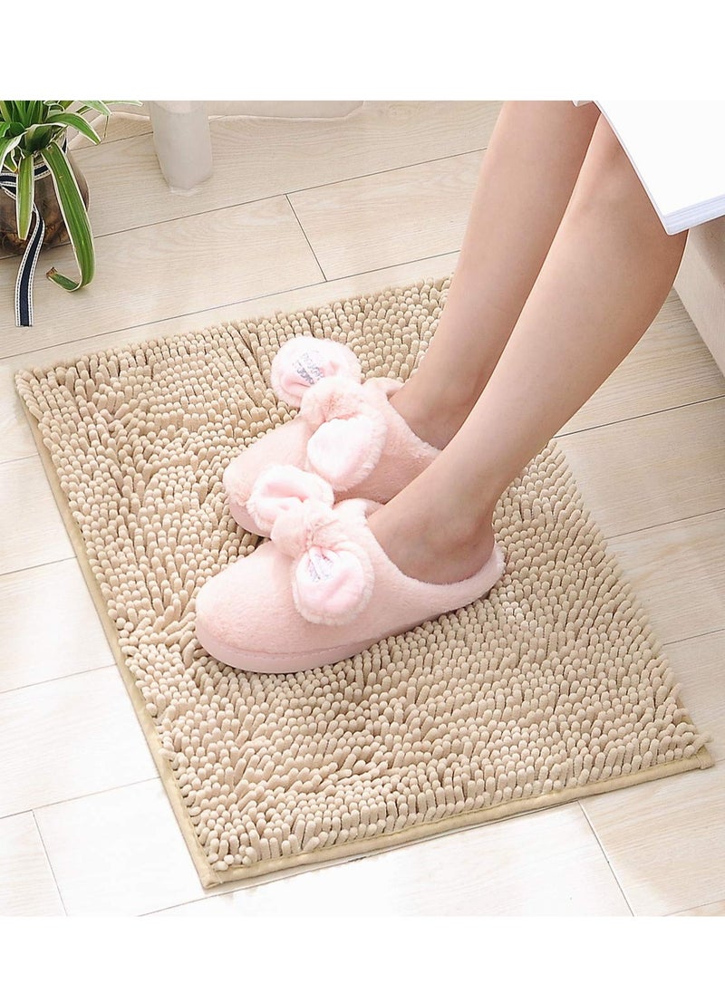 TYCOM Tycom Bathroom Rugs Bath Mat Non Slip Fluffy Soft Plush Microfiber Shower Carpet Rug Washable Non-Slip Carpet Mat for Bathroom Floor 50 By 80 CM Long Berige.  - Image 1