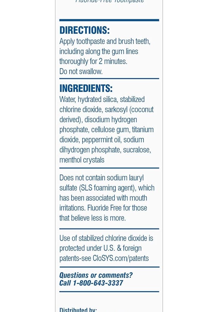 CloSYS Fluoride-Free Toothpaste, 3.4 Ounce, Gentle Mint, Travel Size, Whitening and Enamel Protection - Image 3
