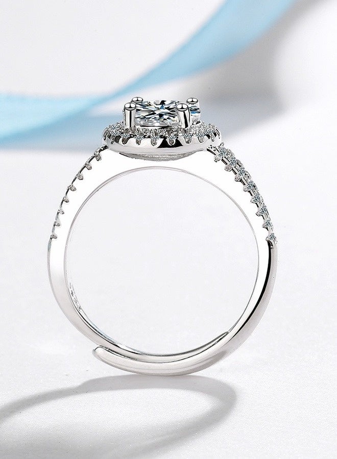 بريتاي خاتم نسائي قابل للتعديل، بخاتم مفتوح وزركونيا مفرد، مضاد للحساسية للزفاف والحفلات والاستخدام اليومي هدية للزوجة والفتيات والسيدات - Image 2