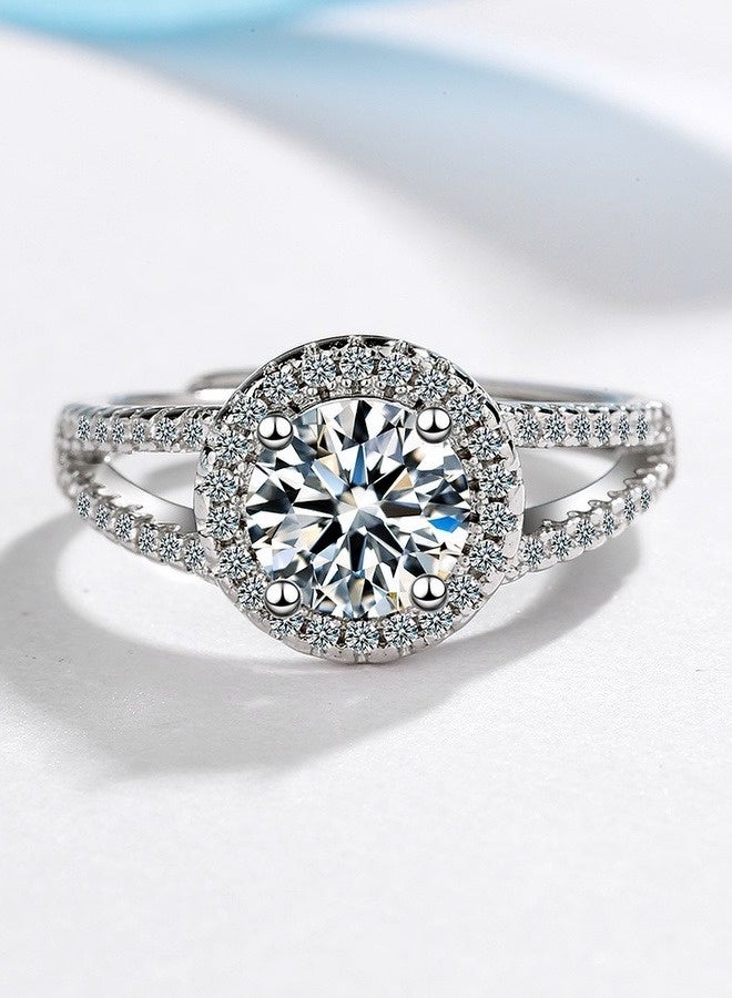 بريتاي خاتم نسائي قابل للتعديل، بخاتم مفتوح وزركونيا مفرد، مضاد للحساسية للزفاف والحفلات والاستخدام اليومي هدية للزوجة والفتيات والسيدات - Image 5