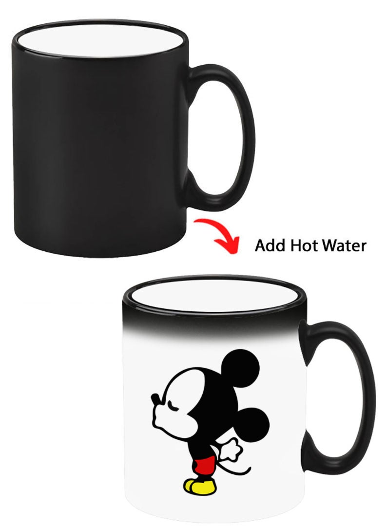 Theodor Color Changing Heat Sensitive Ceramic Mug, Image Revealed When HOT Liquid is Added! Mickey Kissing - Image 1