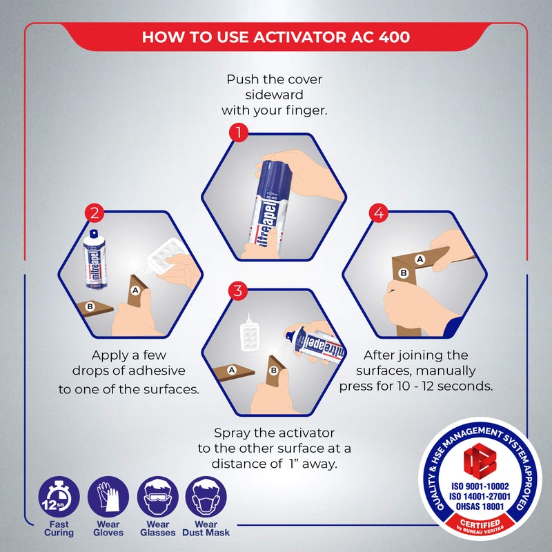 mitreapel Activator (2 X 13.5 Fl Oz) Spray Accelerator For Ca Super Glues (2 Pack) - Image 2
