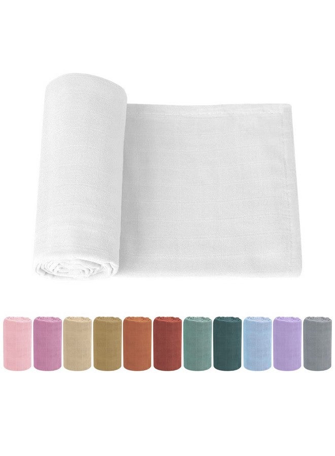 Knirose Newborn Baby Swaddle Blanket Unisex Swaddle Wrap Soft Silky Muslin Swaddle Blankets Neutral Receiving Blanket for Newborn Boys and Girls Large 47 x 47 inches(120x120cm) (White) - Image 1