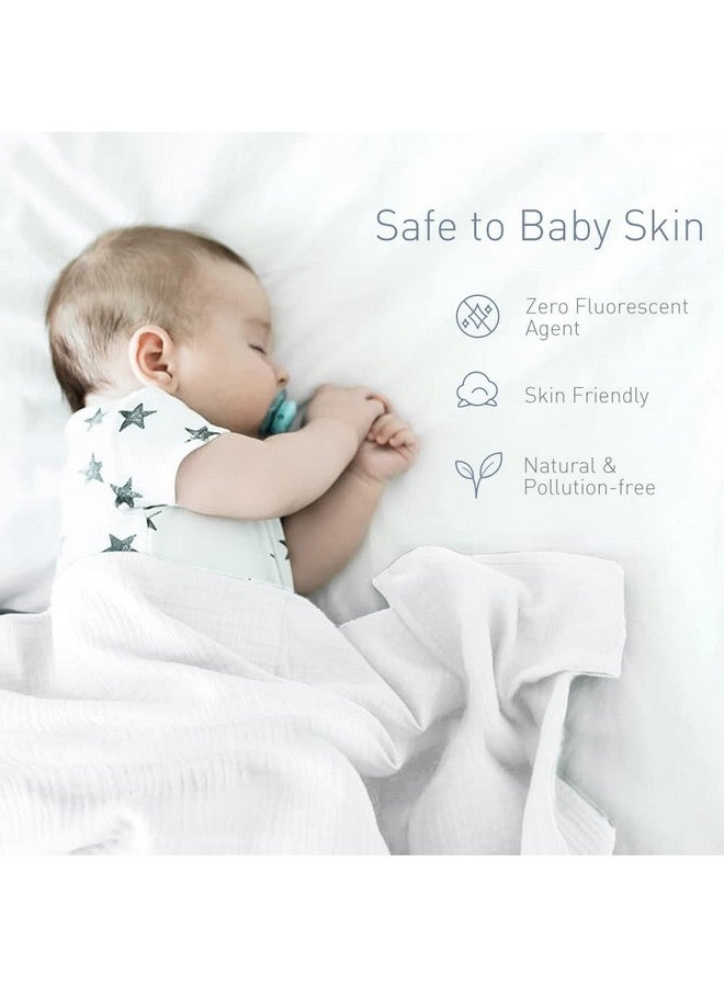 Knirose Newborn Baby Swaddle Blanket Unisex Swaddle Wrap Soft Silky Muslin Swaddle Blankets Neutral Receiving Blanket for Newborn Boys and Girls Large 47 x 47 inches(120x120cm) (White) - Image 5