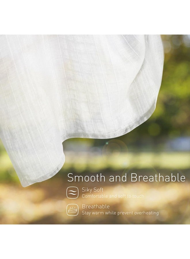 Knirose Newborn Baby Swaddle Blanket Unisex Swaddle Wrap Soft Silky Muslin Swaddle Blankets Neutral Receiving Blanket for Newborn Boys and Girls Large 47 x 47 inches(120x120cm) (White) - Image 4