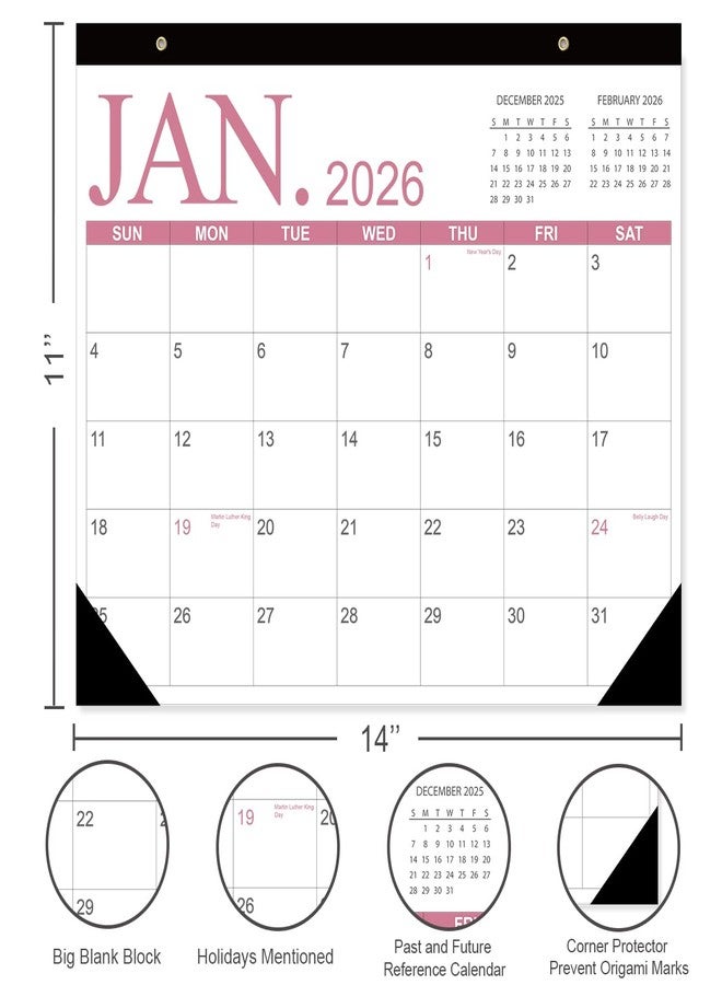 Tuun Fuplan Calendar 2026-2027 - Desk Calendar from December 2025 to June 2027, 2026-2027 Desk Calendar with Holiday Marked, Premium Paper for Organizing, 11'' x 14'',Four Color - Image 2