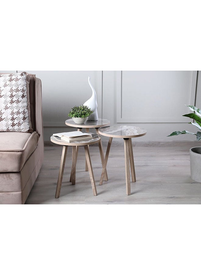 Pan Home - Marnus Nest Of Tables Set Of 3 Grey/Natural - Image 1