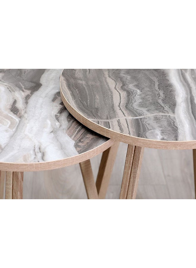 Pan Home - Marnus Nest Of Tables Set Of 3 Grey/Natural - Image 1