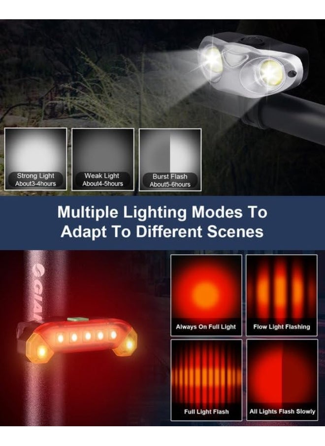 Xoopla Bike Lights Front and Back Light Set, USB Rechargeable bike accessory, 600 Lumens, IPX4 Waterproof Rated Durable, Easy to Install, Bicycle Accessories for Night Riding & Emergency use  - Image 2