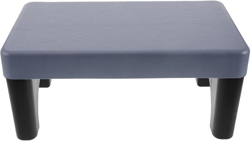 Non-Slip Bathroom Step Stool Footrest for Adults with Blue Surface and Black Legs Suitable for Potty Training - Image 1