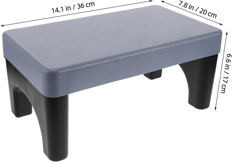 Non-Slip Bathroom Step Stool Footrest for Adults with Blue Surface and Black Legs Suitable for Potty Training - Image 2