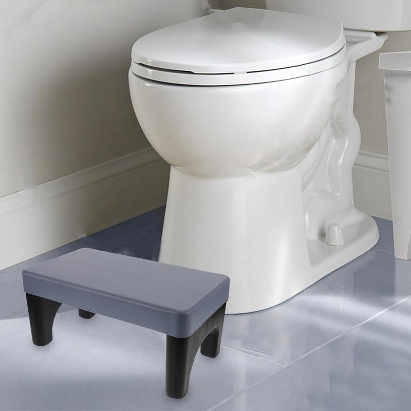 Non-Slip Bathroom Step Stool Footrest for Adults with Blue Surface and Black Legs Suitable for Potty Training - Image 5