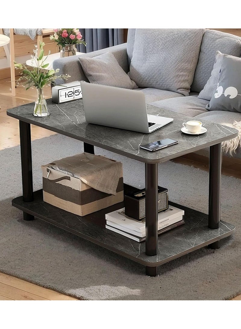 VUCATIN طاولة جانبية لغرفة المعيشة من طبقتين، طاولة جانبية بوهو مع رف تخزين، طاولة بجانب السرير، طاولة أريكة للمساحات الصغيرة، غرفة النوم، غرفة المعيشة، المدخل، المزرعة، سهلة التجميع - Image 1