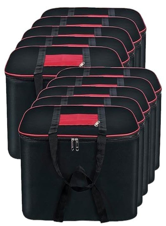 SSBC Underbed Storage Bag Moisture Proof Cloth Organiser Big Underbed Storage Bag with Zippered Closure and Handle(Black Red, 54x46x28cm) (PACK OF 1) (Pack Of 10) - Image 1