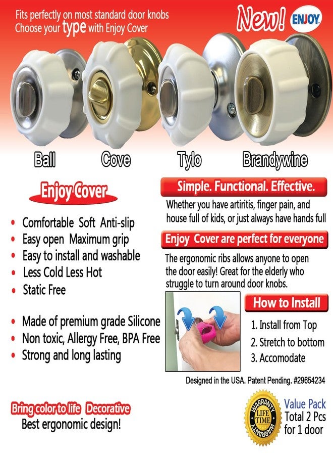 Enjoy Cover - 2 Pack Door Knob Cover Grips Non Slip Arthritis & Senior Living Aids Grippy (Tylo) - Image 4