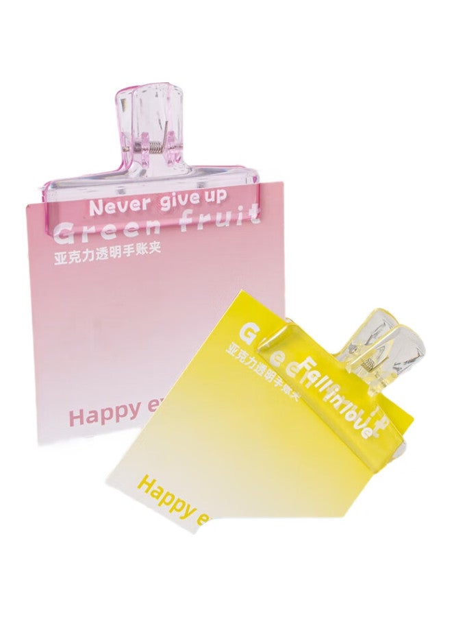 Tianse 5 Transparent Clips Style File Folder, Acrylic Planner, Large Clips, Long Tail Clips, Student Office Exam Paper Clips, Triangle Clips, Ts-5819 (Without Stickers) - Image 1