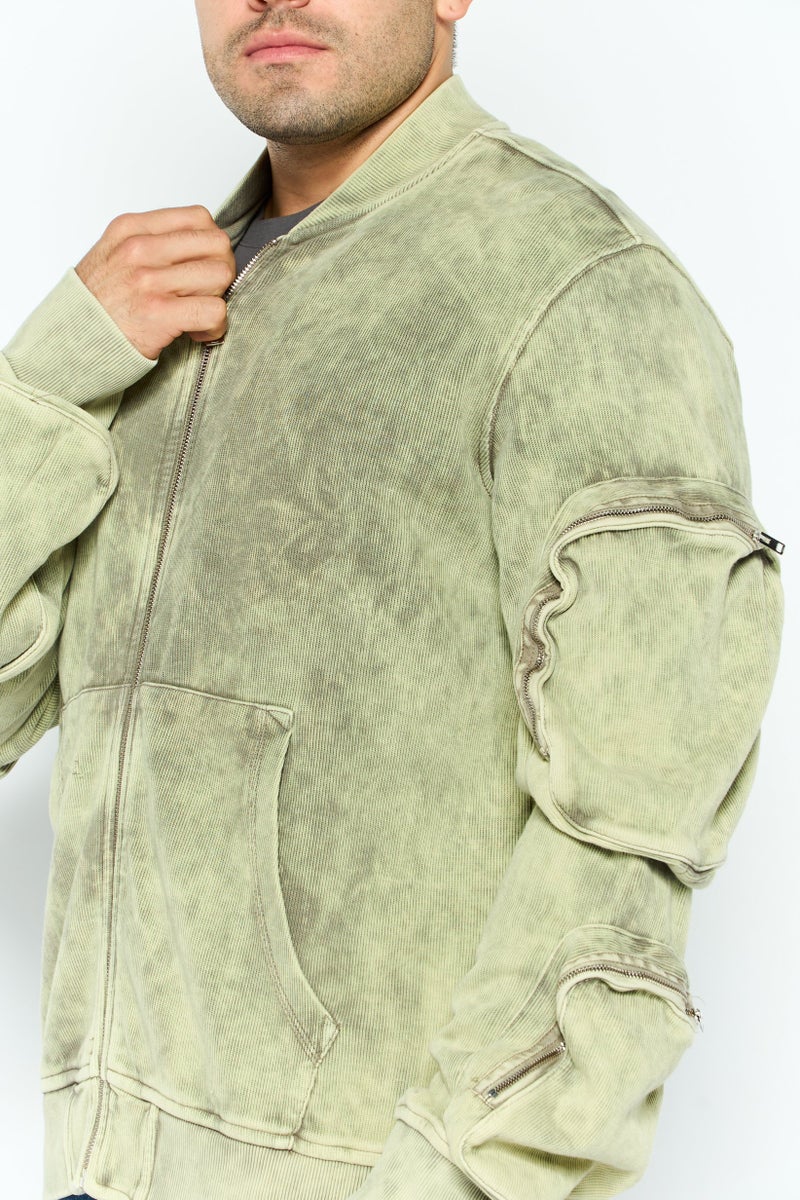 DIESEL Men Washed Jacket Shirt, Light Green - Image 3