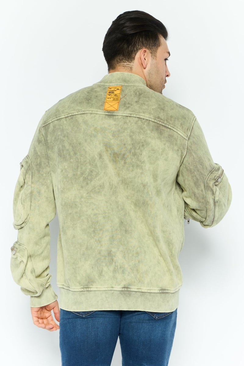 DIESEL Men Washed Jacket Shirt, Light Green - Image 4