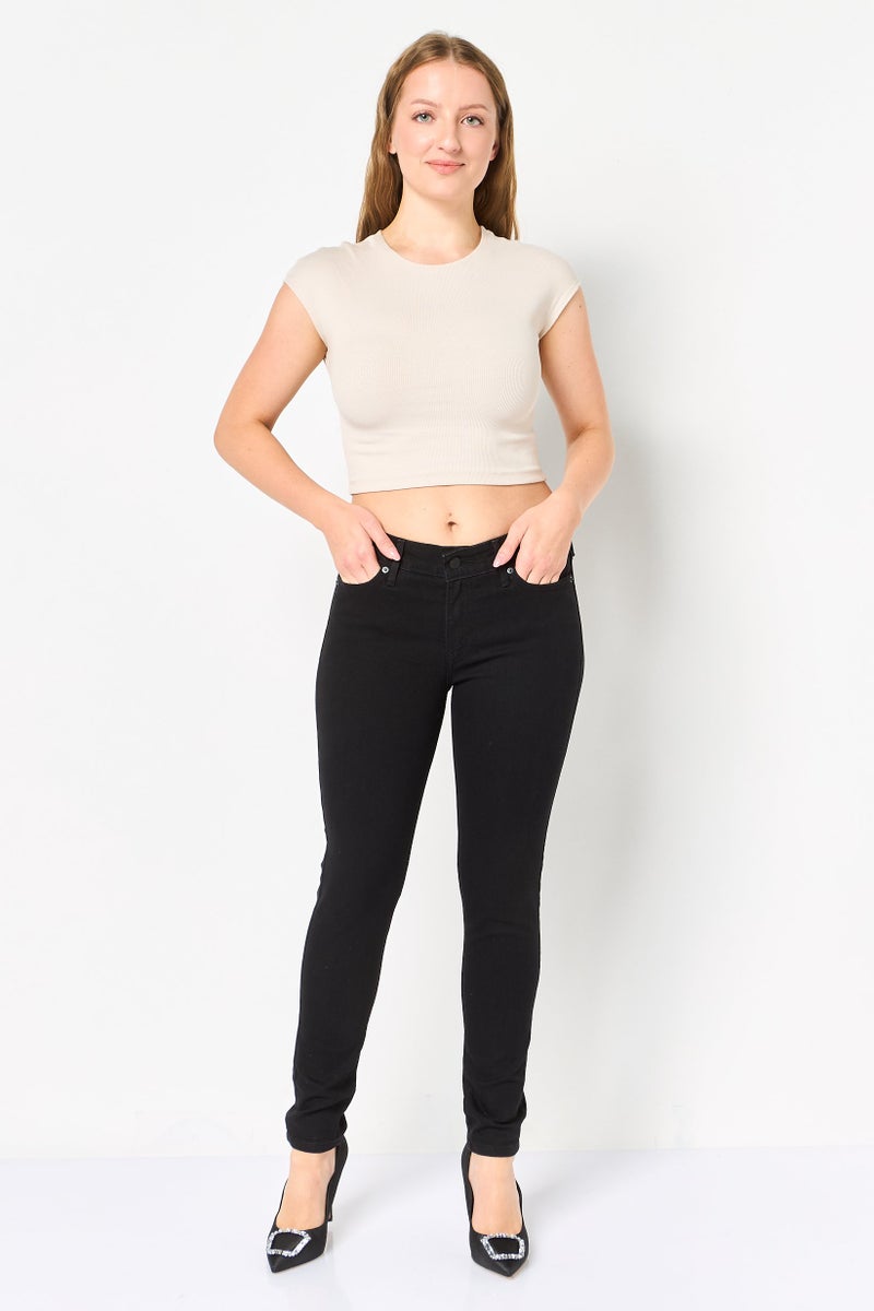 Levi's جينز دنيم ضيق للنساء، أسود - Image 3