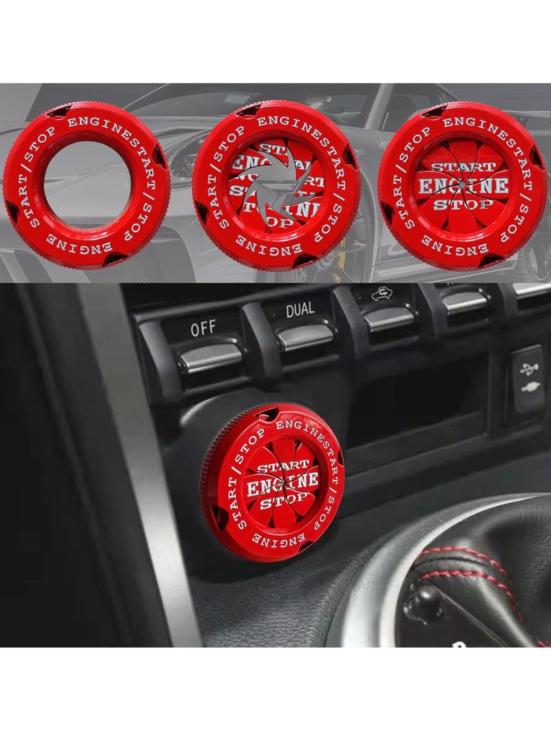 SYOSI Push to Start Button Cover Car Engine Stop and Some Motorcycle Universal Red - Image 1