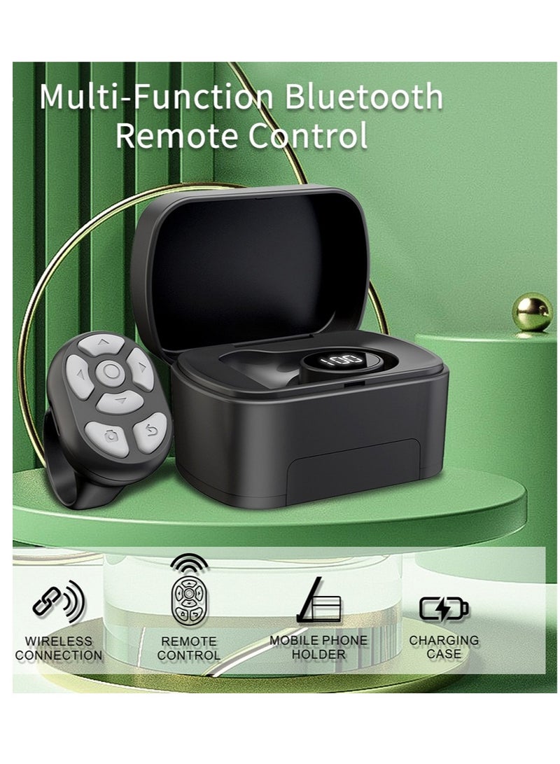 Bluetooth Scrolling Page Turner, White 2-in-1 Bluetooth Remote Control Fingertip, Smart Design Finger Remote For Tiktok Short Video