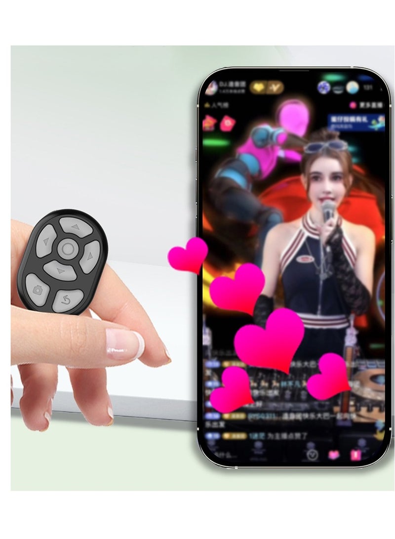 Bluetooth Scrolling Page Turner, White 2-in-1 Bluetooth Remote Control Fingertip, Smart Design Finger Remote For Tiktok Short Video