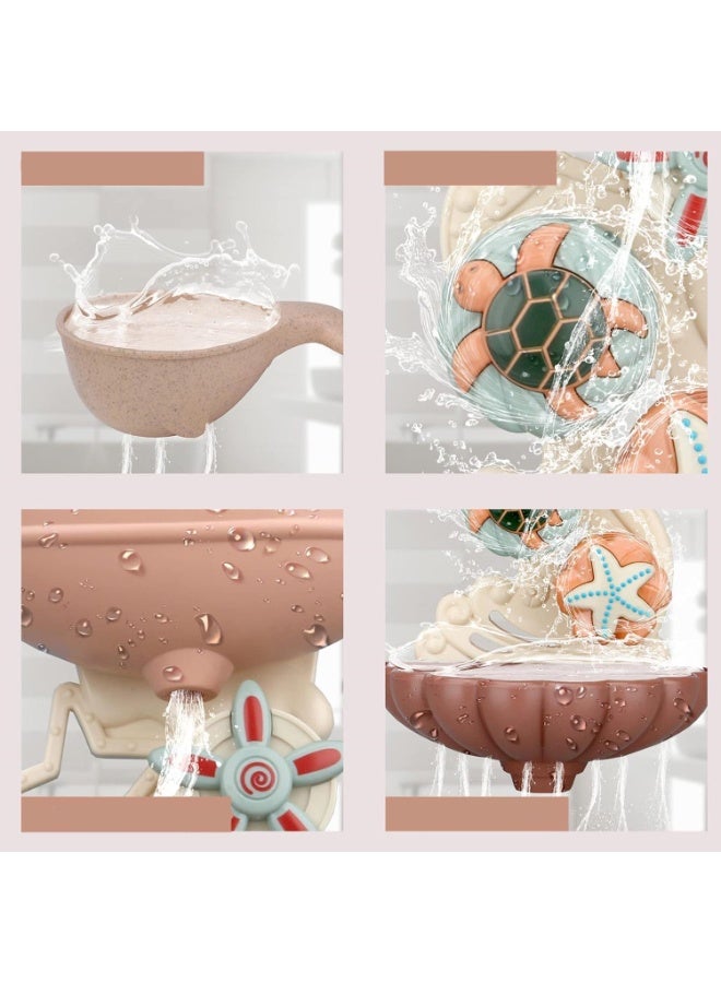 Soofam Baby Bath Toys, 1 Year Old Baby Bath Toy, Baby Bath Games 1 2 3 Years Old Baby Gift for Boys and Girls with Cute Gears and Cups of Marine Animals - Image 3