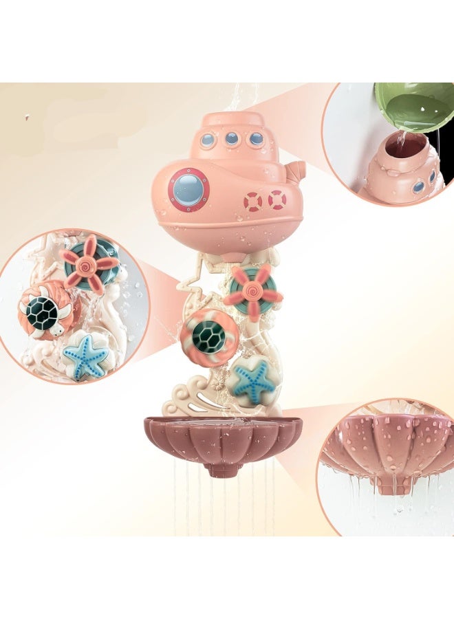 Soofam Baby Bath Toys, 1 Year Old Baby Bath Toy, Baby Bath Games 1 2 3 Years Old Baby Gift for Boys and Girls with Cute Gears and Cups of Marine Animals - Image 4