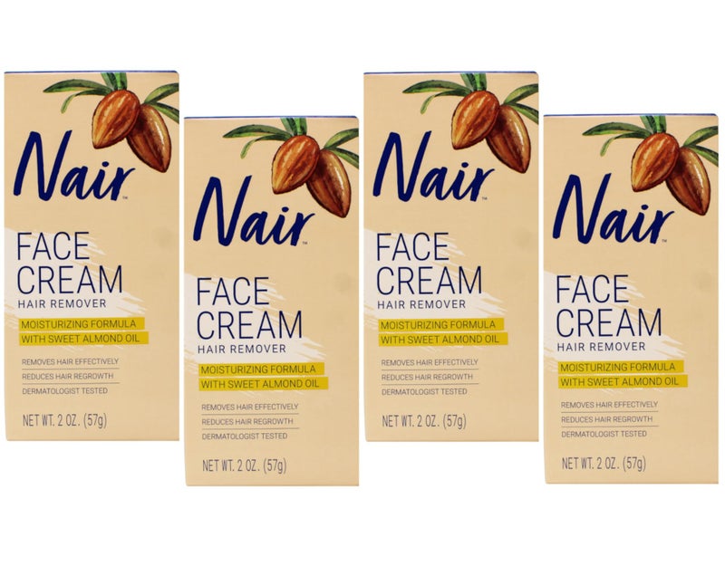 Nair Hair Removal Cream for Face with Special Moisturizers, 2-Ounce Bottles (Pack of 4) - Image 2